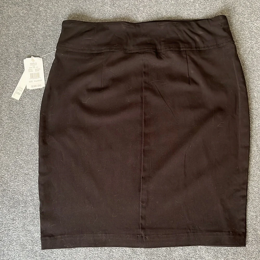 BRAND NEW Joe Benbasset Stretchy Black Pencil Skirt with Shallow Zipper Pockets - Picture 2 of 4